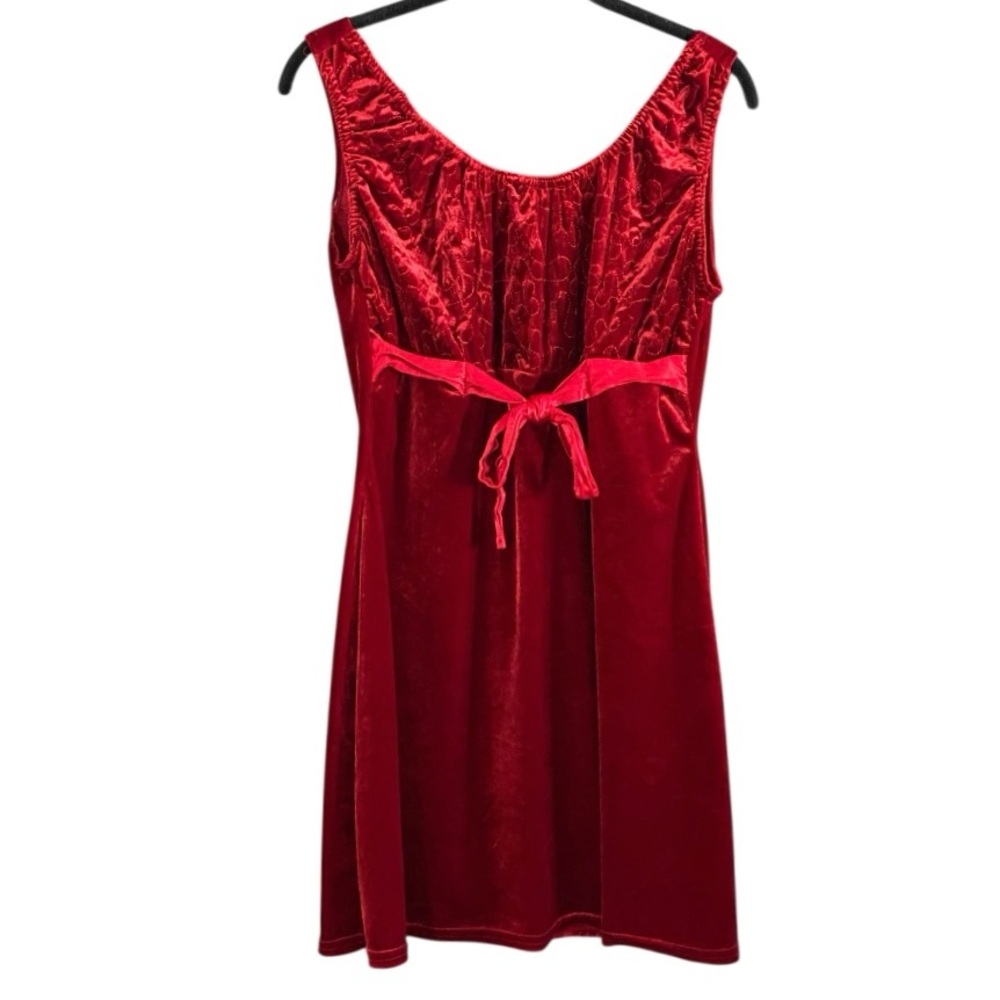 Vintage City Triangles Y2K Fairy Grunge Velvet Babydoll Dress S Red Whimsigoth